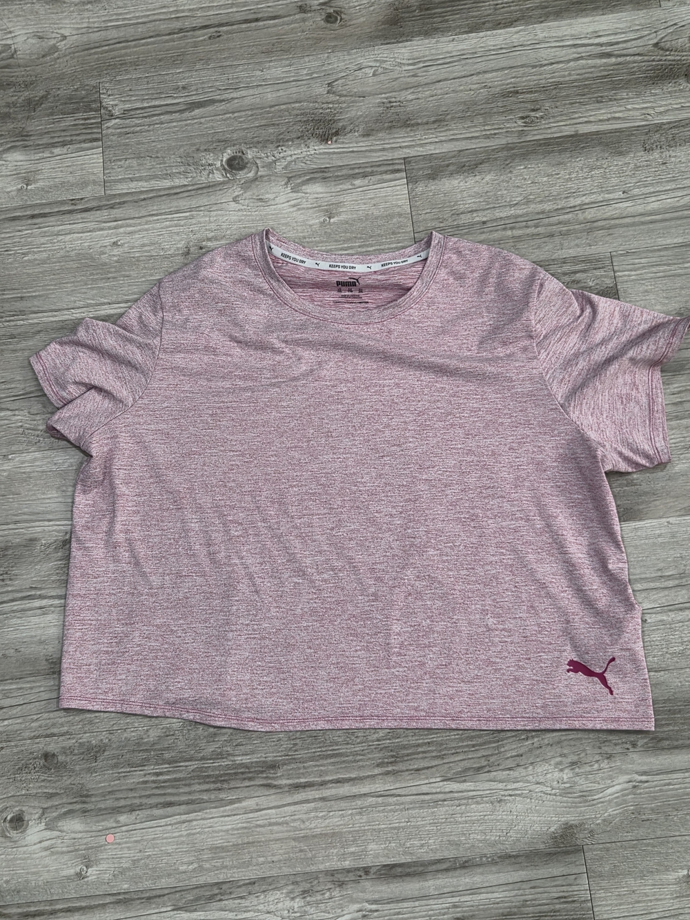 Puma Women's Heather Pink Short Sleeve Crew Tee